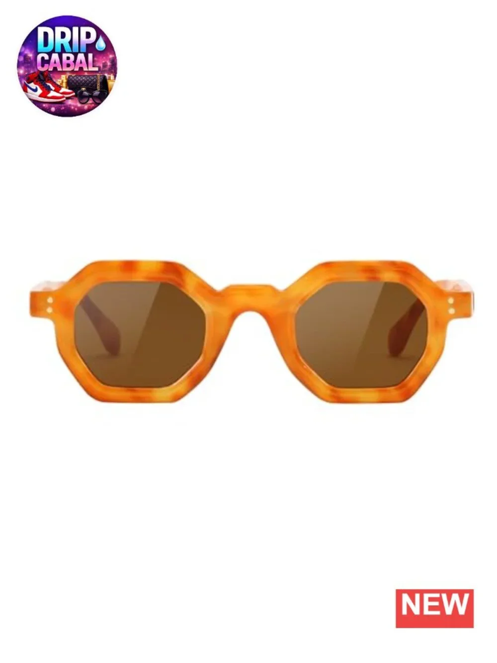 Retro Octagon Sunglasses for Women UV400 Protection Thick Frame Polycarbonate